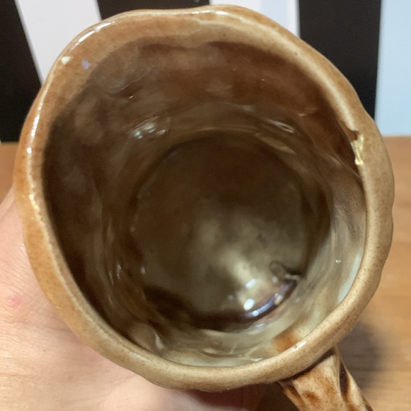 Handmade Ceramic Wood Grain Mushroom Small Pitcher or Vase Shelf / Home Decor - Picture 11 of 14